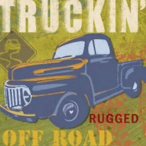 Oopsy Daisy too Fine Art For Kids "Truckin'" by Olika Studio - 6" x 6" x 1.5"